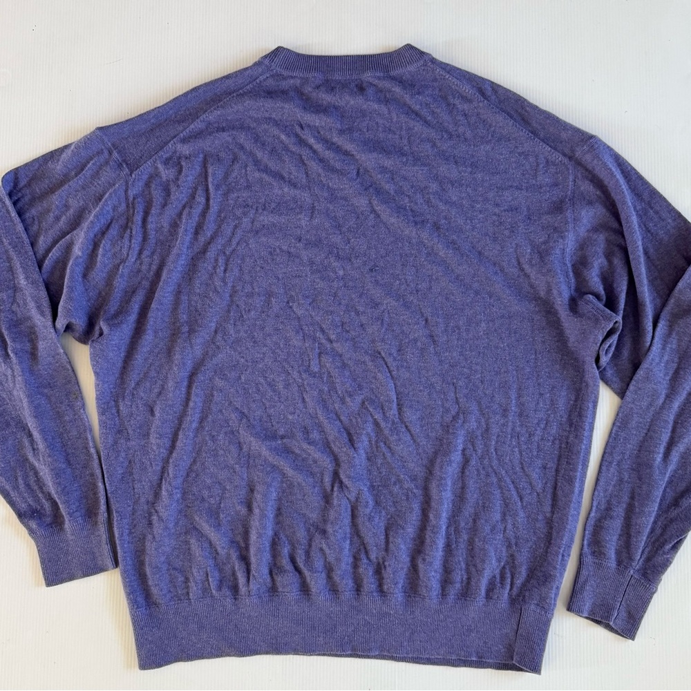 Robert Talbott Sweater Men’s L Cotton Cashmere Crew Neck Hong Kong Purple - Picture 2 of 9